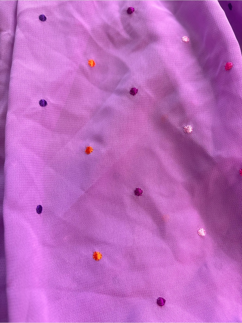Victoria's Secret Lavender Sheer Ruffle Babydoll with Orange Accent - Picture 5 of 6